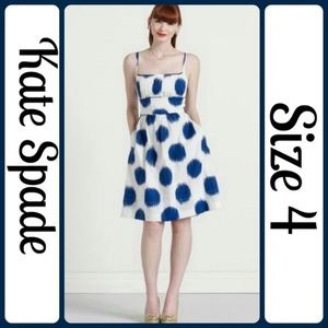 Kate Spade Caroline Blue Dot Dress, size 4